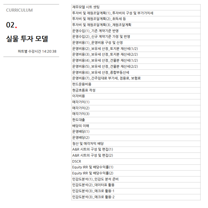 패스트캠퍼스 부동산 재무모델링 Chapter 02. 실물투자모델 후기
