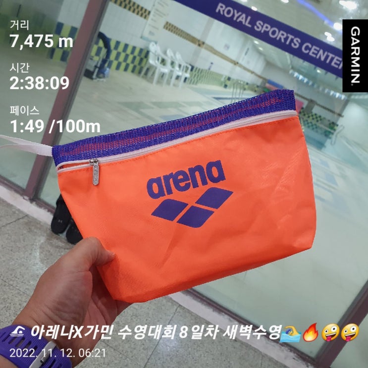 [수영일기] 아레나X가민 수영대회 8일차