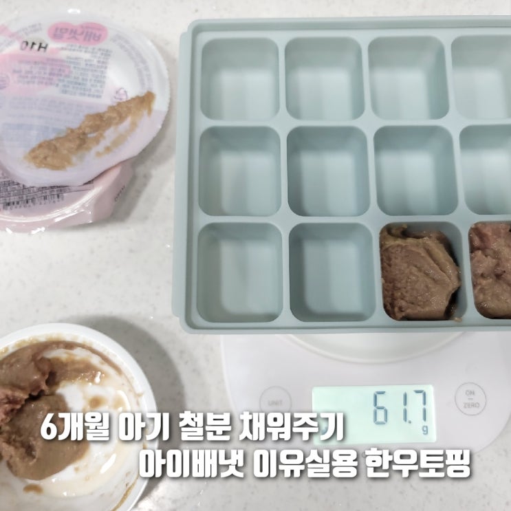  6개월 아기 이유식에 철분 챙겨주기! '아이배냇 이유식용 한우토핑'