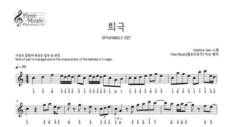  스파이 패밀리 - 희극 칼림바악보