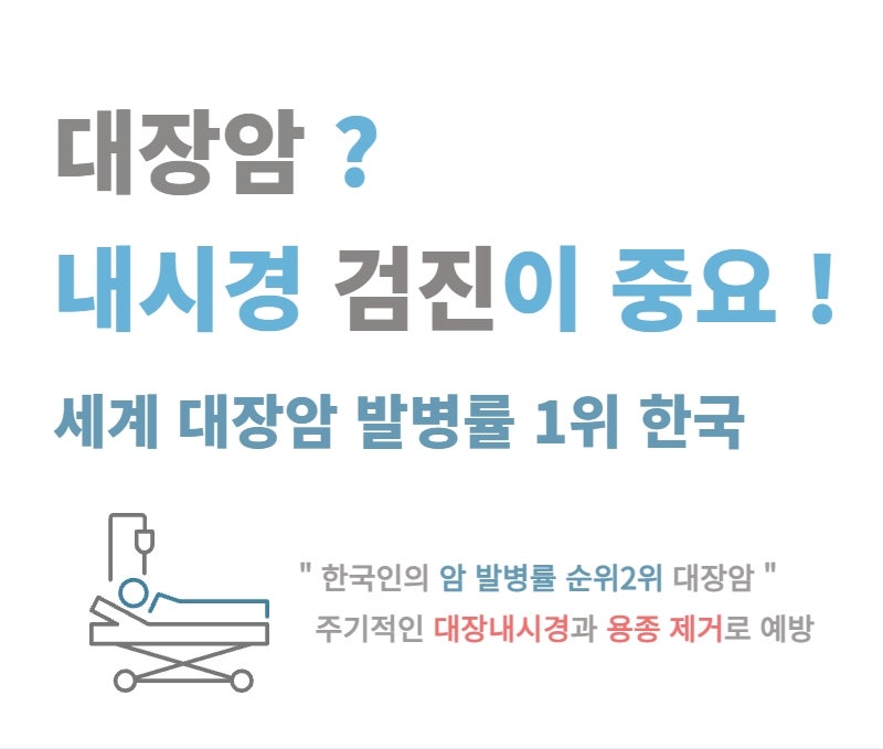 한국인의 대장암 발병률 세계1위! 위•대장내시경 시행 의료기관. 이주원내과의원