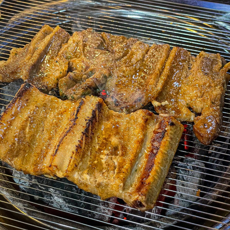  대구 율하 맛집 한돈왕갈비LA갈비 꽃갈비살 숯불구이 '일사이공'
