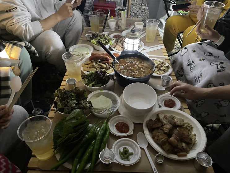 [경주 캠핑] 야외서 고기 굽기, 된장, 오리고기, 콘치즈까지 "경주 산내 청룡폭포" 2탄