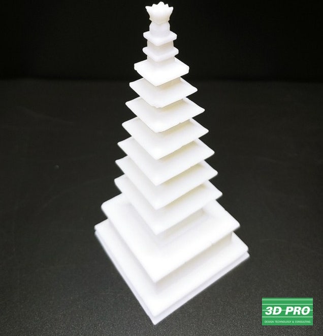 3D프린터로 국보 충주 탑평리 칠층 석탑 출력물 제작/3D 프린터 시제품 출력/대학생 졸업작품/ SLA 레이저 방식/ABS Like 레진 소재/ 쓰리디프로/3D프로/3DPRO