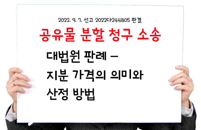  공유물 분할 청구소송 판례- 지분가격의 의미 및 산정방법
