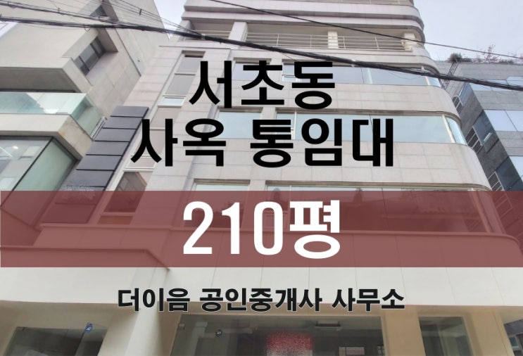  서초동 통임대 200평, 서초구 교대역 신축급 통사옥 임대