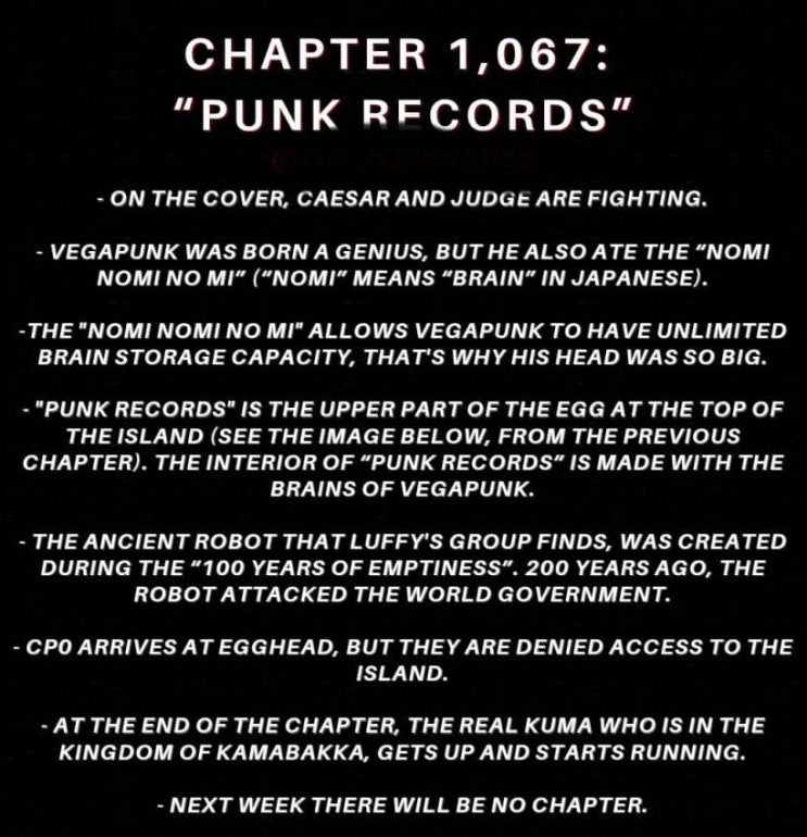 원피스 1067화 스포 글 추가 번역 베가펑크는 무제한 지식 저장이 가능한 뇌뇌열매 능력자 원피스 1067화 스포 글 추가 번역 베가펑크는 무제한 지식 저장이 가능한 뇌뇌열매 능력자