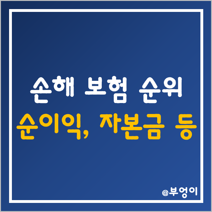 국내 및 외국계 손해 보험사 종류 및 순위 (보험회사 매출, 영업이익, 순이익, 자본금 등) 국내 및 외국계 손해 보험사 종류 및 순위 (보험회사 매출, 영업이익, 순이익, 자본금 등)