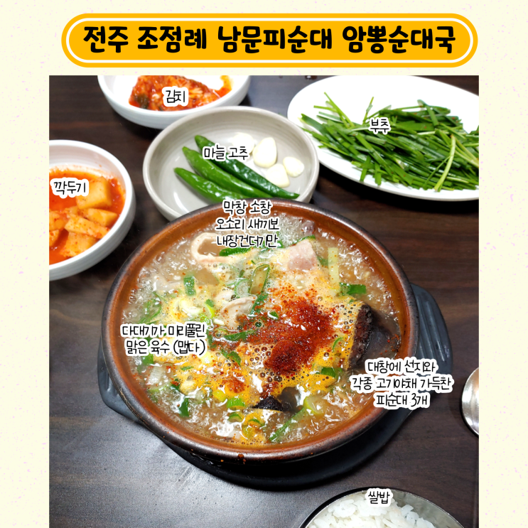  남도 피순대 여행 ②, 전주 조점례 남문 피순대