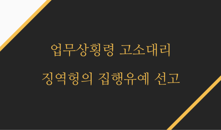  업무상 횡령 고소대리 징역형의 집행유예 선고 사례