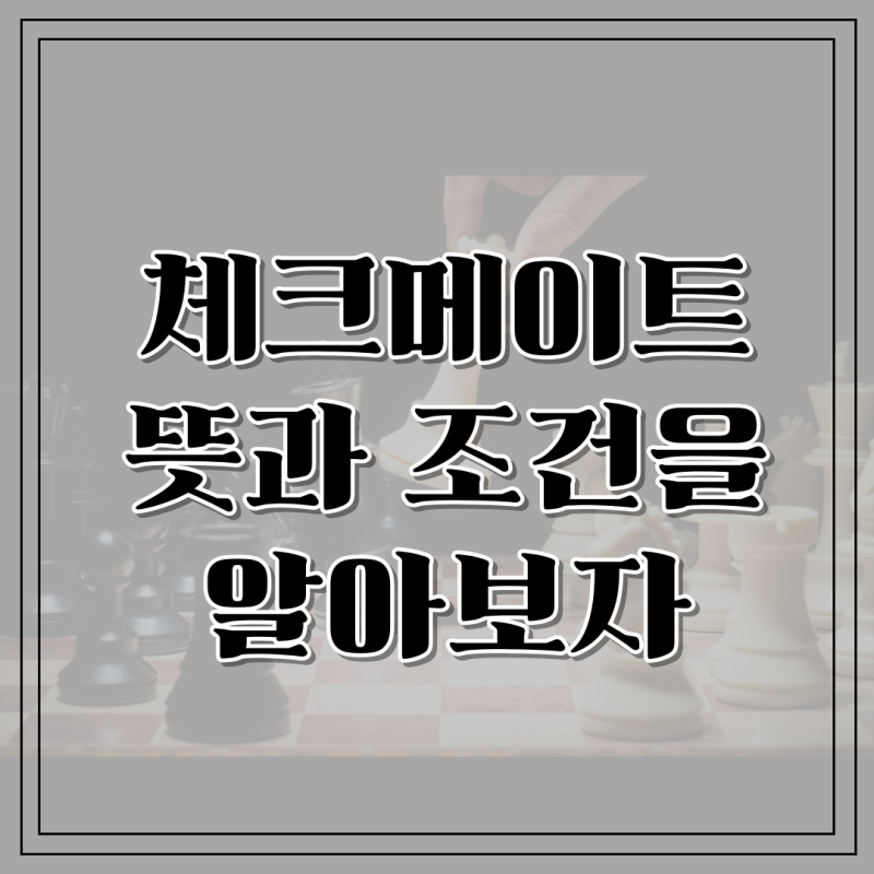 체크메이트 뜻과 조건을 알아보자