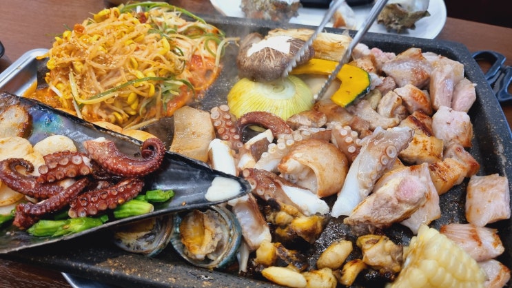  [서귀포맛집] 술이 술술 넘어가는  흑돼지해물삼합!!