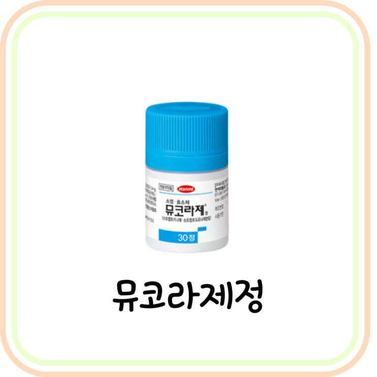  [소염효소제] 뮤코라제정 성분 및 효능 (# 소염제, 손목, 발목 염증약, 가래약)