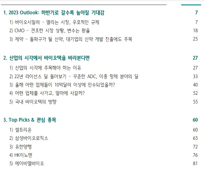 23년 바이오시밀러, CMO, 제약산업 전망 23년 바이오시밀러, CMO, 제약산업 전망