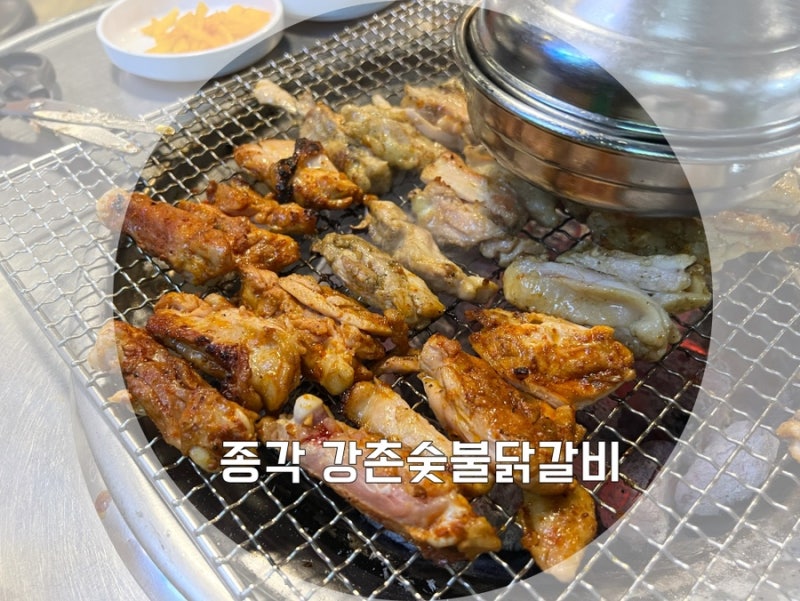 종로 종각 강촌 숯불닭갈비 숯불에 구워먹는 닭갈비