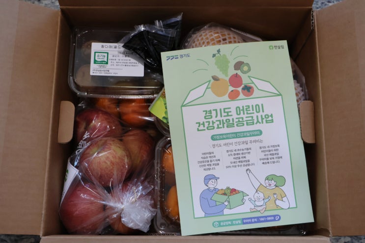  경기도 건강과일꾸러미 도착, 가정보육 어린이 연1회 신청 가능