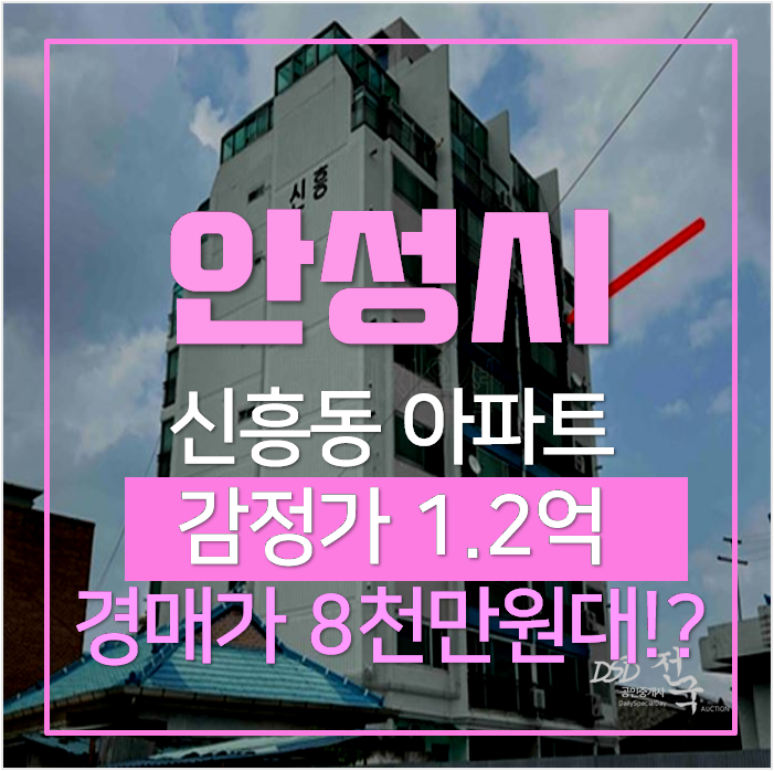 안성 신흥동 아파트매매 보다 저렴한 1억이하 경매 25평