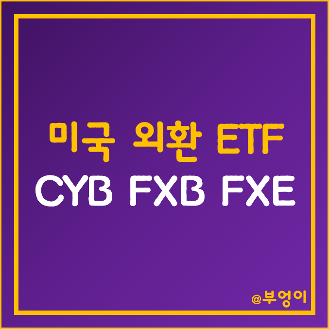 미국 외환 ETF - CYB, FXB, FXE 주가 (위안화 파운드 유로 달러 환율 관련주)