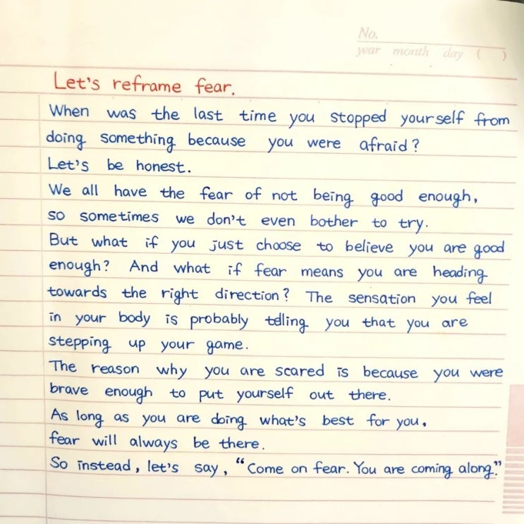  Let's reframe fear.