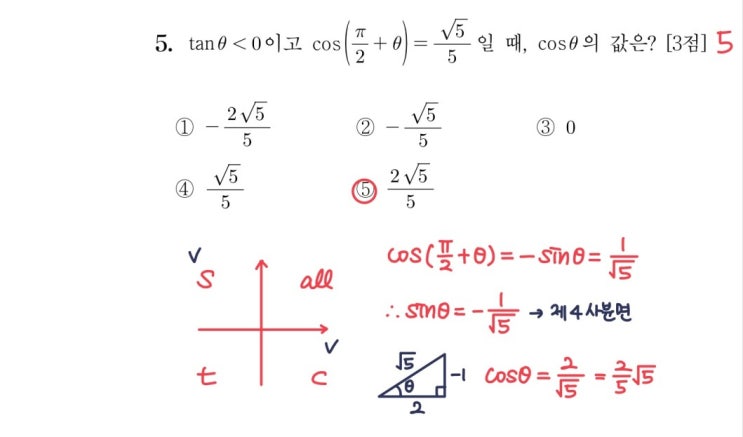 2023학년도 수능 5번 풀이