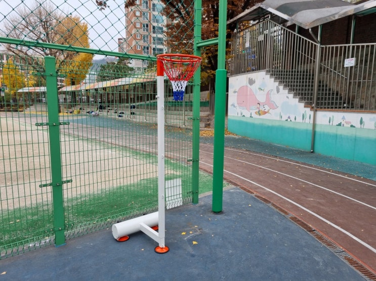  [날개스포츠] 서울고은초교 넷볼골대 납품, 넷볼골대 설치 작업