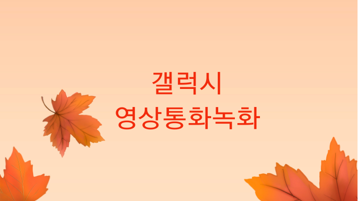 갤럭시 영상통화 녹화 가능합니다.