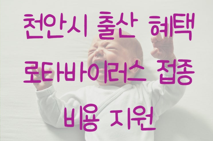  천안시 출산 혜택!! 다자녀 로타바이러스 예방접종 비용 지원 (약 15만 원) 보건소에서 직접 신청하세요~ 로타바이러스 증상과 백신종류.