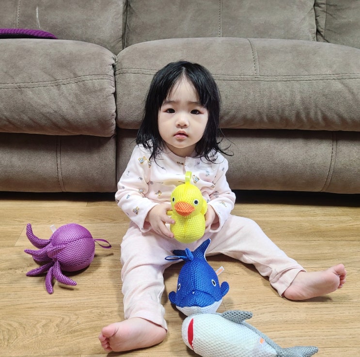  버드시아 동물 즐거운 아기 목욕시간 스펀지