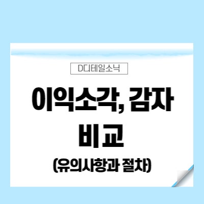  이익소각 감자 비교 유의사항 절차