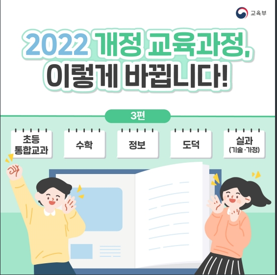 2022년 개정 교육과정, 이렇게 바뀝니다! - ③ 초등 통합교과, 수학, 정보, 도덕, 실과 2022년 개정 교육과정, 이렇게 바뀝니다! - ③ 초등 통합교과, 수학, 정보, 도덕, 실과