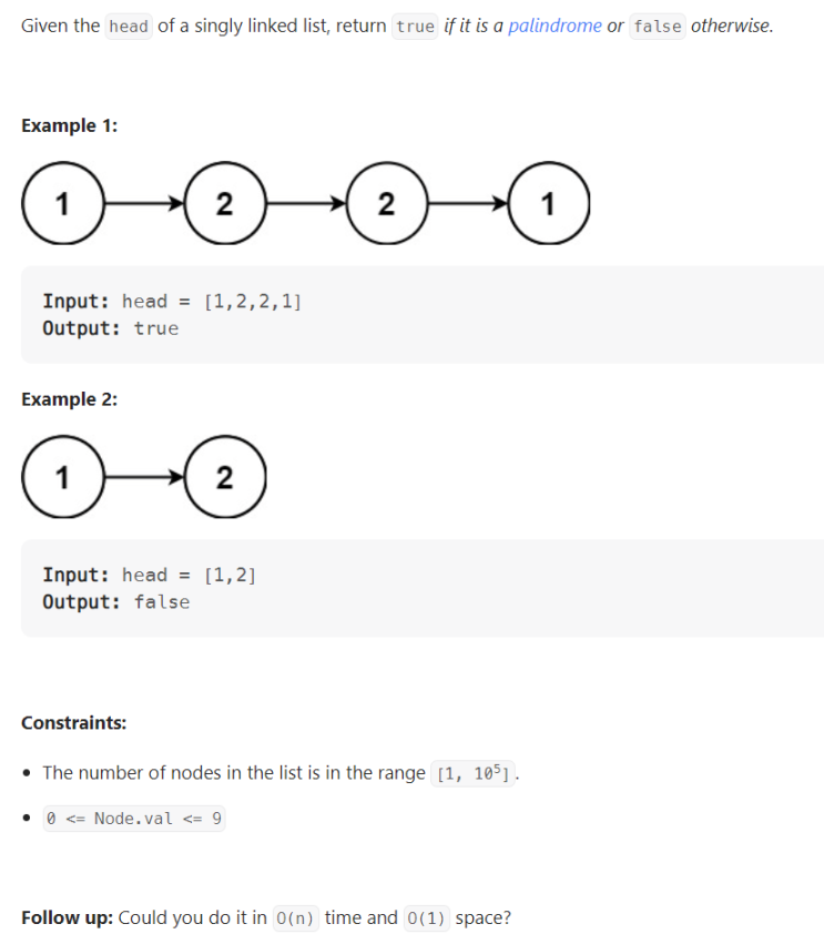  JAVA_Palindrome Linked List_LeetCode 234