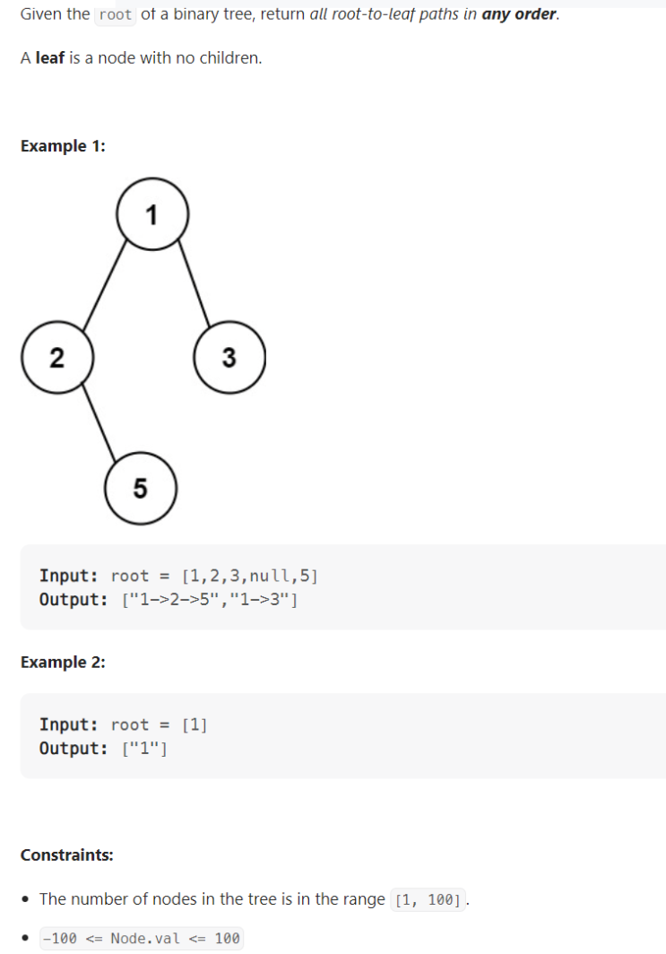 JAVA_Binary Tree Paths_LeetCode 257