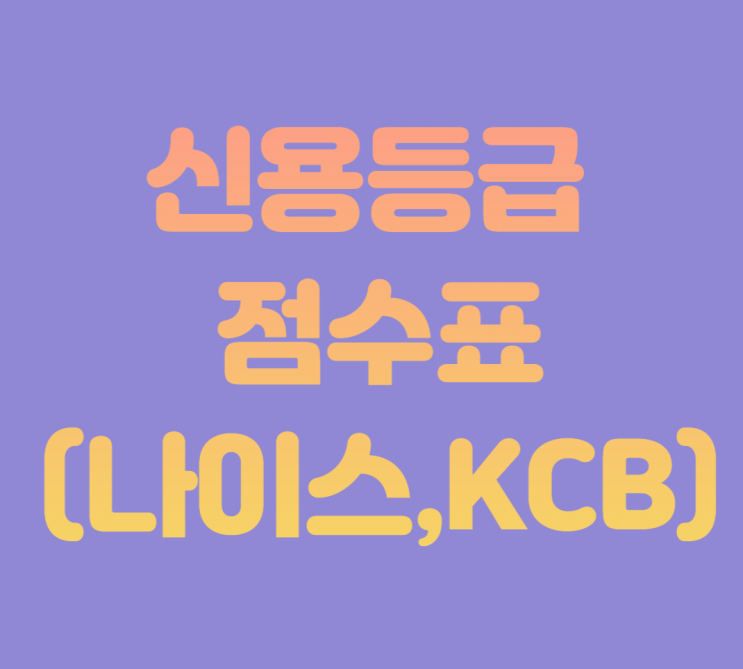  신용등급 점수표(나이스 신용점수,KCB신용점수 등급)