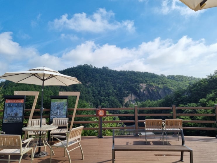  청주 경치 좋은 문의 청남대 휴게소_ 고운동 커피 들고 동화사 사찰 산 경치 구경