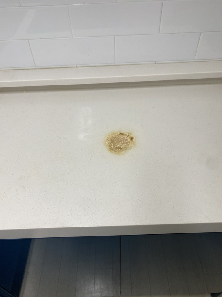  인조대리석 싱크대 상판 탄자국 , 보수, 얼룩 제거하기