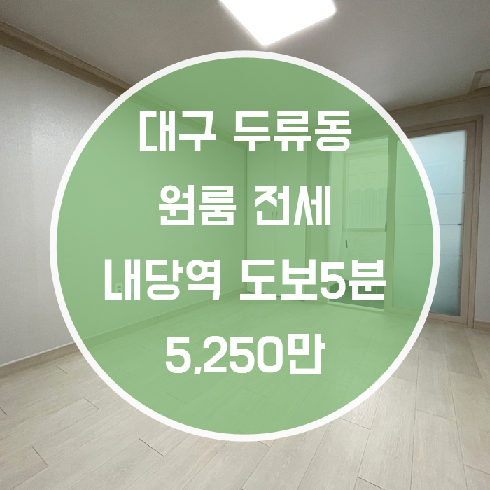  대구 달서구 두류동 / 원룸 전세 내당역5분 엘리베이터 '풀옵션으로 완벽한집'