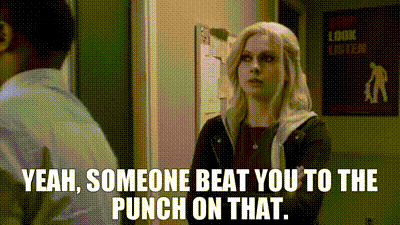  "be on to, be in on, beat you to the punch" 선수치다?
