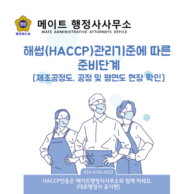 해썹(HACCP) 관리기준에 따른 준비단계 [제조공정도, 공정 및 평면도 현장 확인]