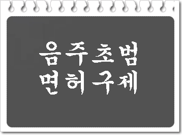  음주운전 면허취소 초범일 경우
