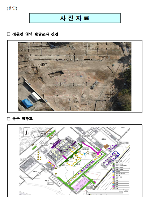 덕수궁 선원전 영역 발굴조사 성과 공개(선원전 건물 기초와 부속 건물 위치·규모 등 확인 / 11.22. 오후 2시 현장 공개)