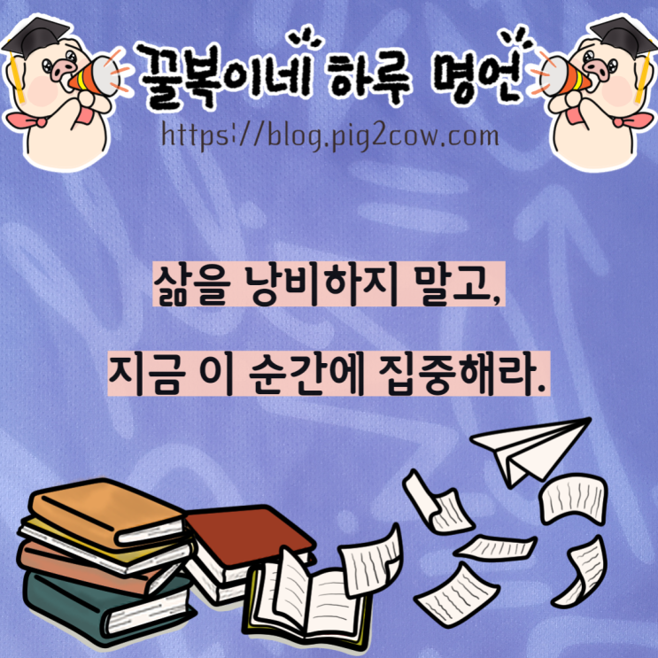  꿀복이네 하루 명언 # 집중