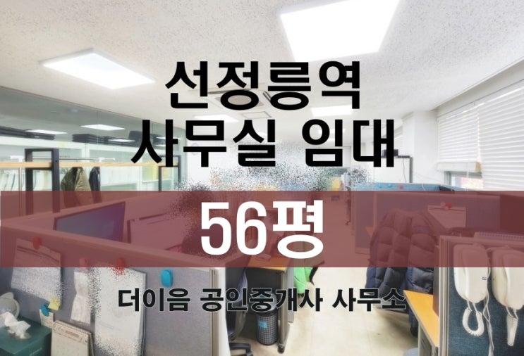 삼성동 사무실 임대 50평대, 선정릉역 선릉로 대로변 사무실