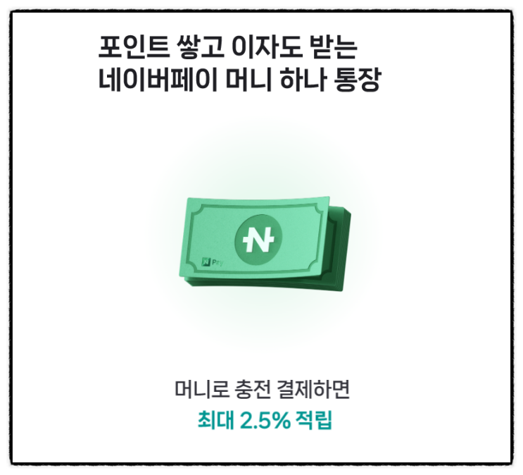 네이버페이 머니 하나통장 체크카드 혜택 연4%, 최대 55,000원 뽑기 이벤트