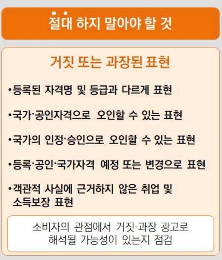 민간자격 광고 시 유의사항 및 표시의무