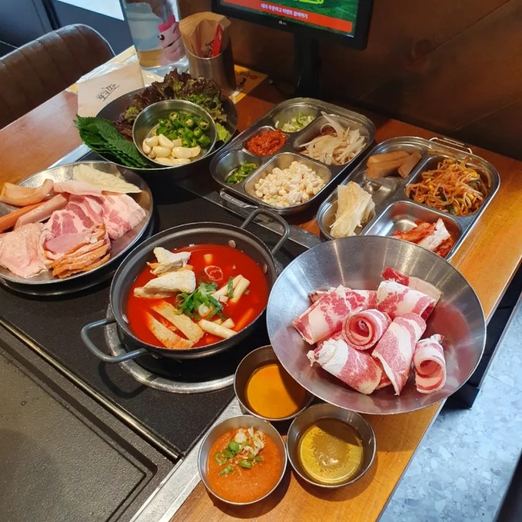 대구 산격동 맛집 포크팬 가성비 좋은 프리미엄 무한리필 고기집 추천