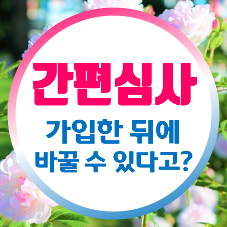  간편심사보험 일단은 들어둔 뒤에 고쳐서 쓰자고?