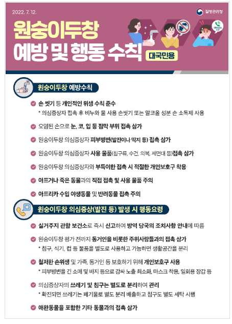 원숭이두창 국내 4번째 환자 확인 (11.22.화) 원숭이두창 국내 4번째 환자 확인 (11.22.화)