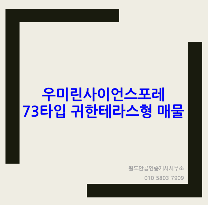 대전 둔곡 우미린사이언스포레 테라스매물