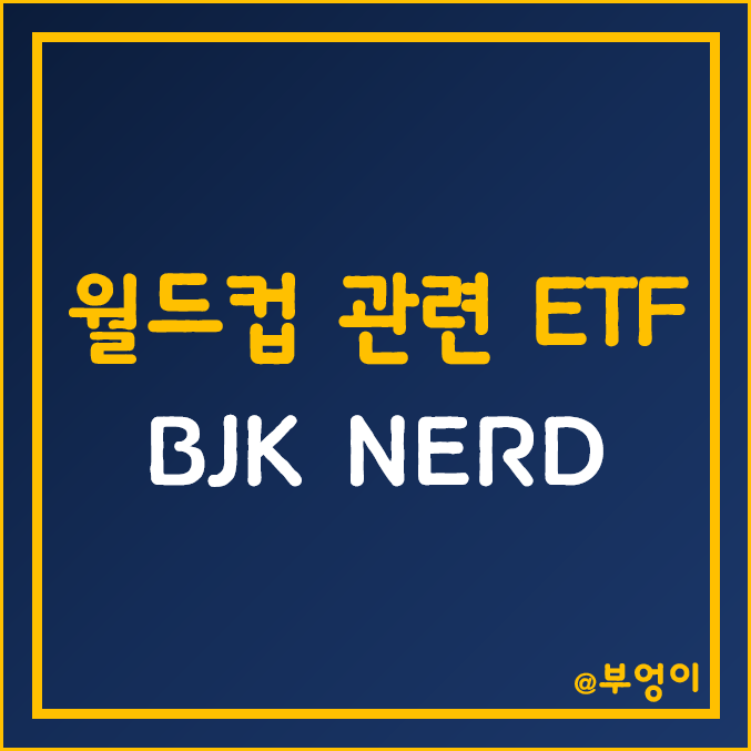 미국 월드컵 관련 테마주 ETF - BJK, NERD (비디오 게임주 및 e스포츠 관련주)