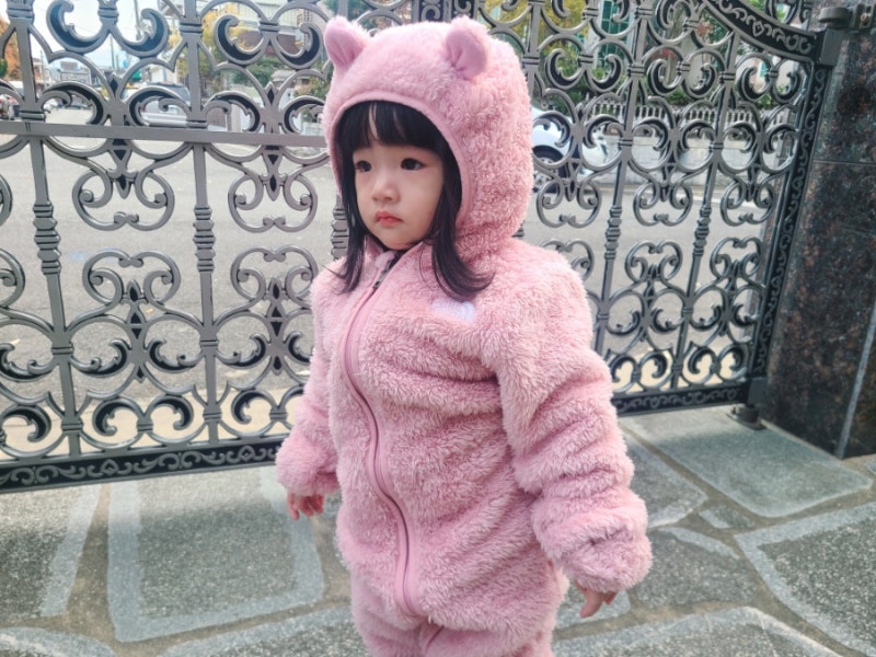 노스페이스 베이비 후리스 키즈 우주복 사이즈